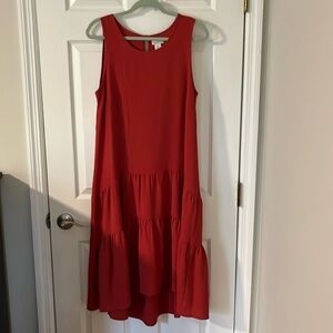 Ruffled Orange Sleeveless Dress NWOT